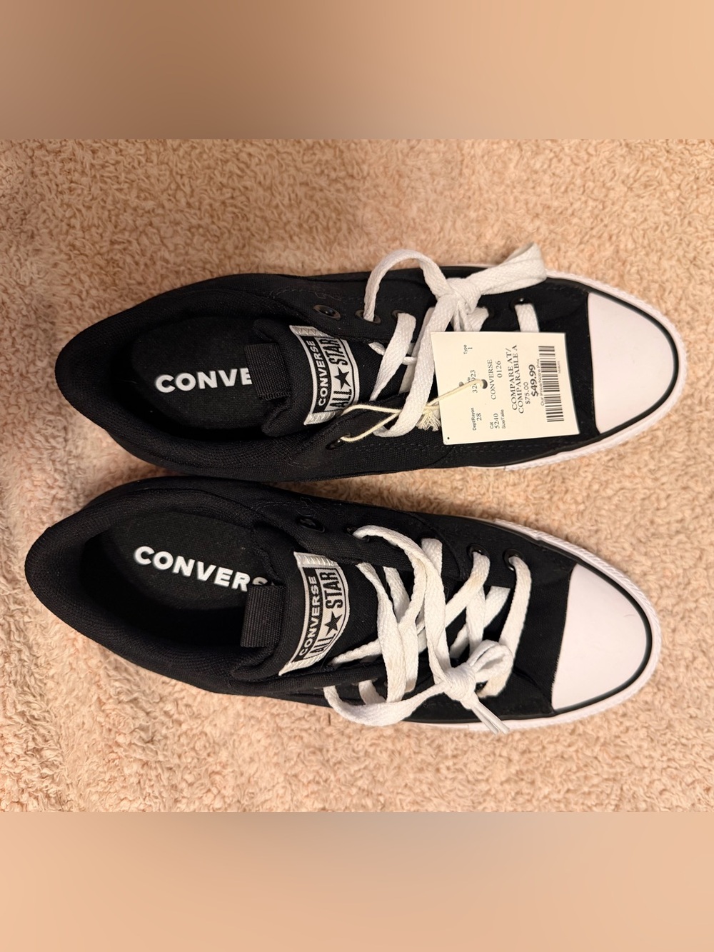 Converse Black and White Low Top Canvas Sneakers